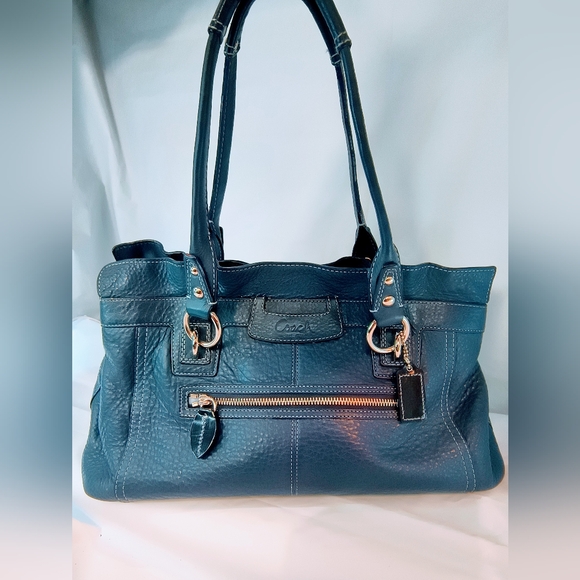Coach Handbags - COACH Vintage Penelope Shoulder Bag in Dark Blue Pebbled Leather, Style F14682